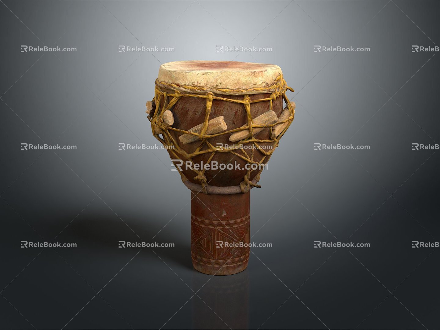 Wooden tambourine tambourine tambourine hand-cranked tambourine instrument tambourine tambourine music equipment music equipment 3d model