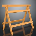 Sturdy Wooden Home Shelf With Simple Design And Functional Two Tier Structure 3d model