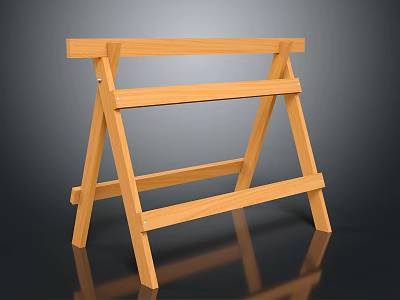 Sturdy Wooden Home Shelf With Simple Design And Functional Two Tier Structure 3d model