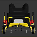 Black And Yellow Medical Stretcher With Wheels For Emergency Patient Transport