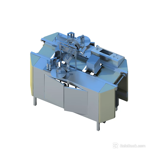 Industrial Equipment With Stainless Steel Body And Automated Mechanical Processing System 3d model 