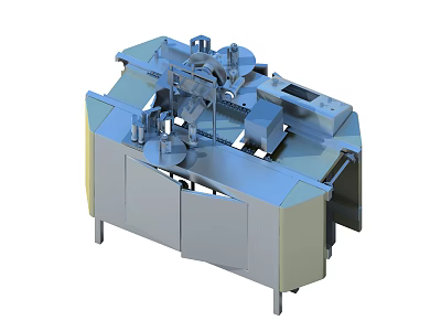 Industrial Equipment With Stainless Steel Body And Automated Mechanical Processing System 3d model