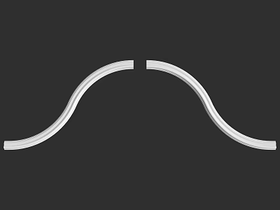 White Curved Decorative Corner Trim Pieces For Furniture And Home Decoration 3d model
