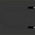 High Quality Gray Audio Cable with 3.5mm Jack for Computer Devices Connection 3d model