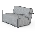 Modern Brown Leather Leisure Chair With Sleek Metal Armrests And Modern Design Style