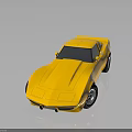 Yellow Classic Sports Car With Sleek Body Design Black Alloy Wheels And Shiny Reflective Exterior