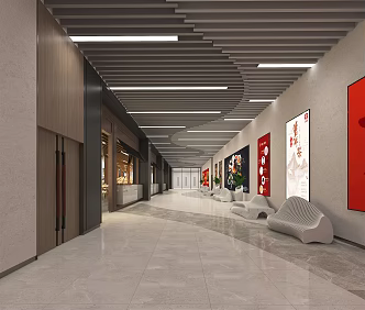 Modern Away Mall Away 3d model