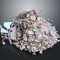Large Construction Waste Pile With Crushed Stones Bricks Concrete Blocks And Debris