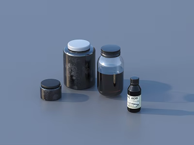 Decorative Ceramic Jars with White and Black Lids in Various Sizes for Kitchen 3d model