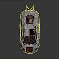 Modified Car With Metallic Body Rusted Parts And Unique Roof Structures