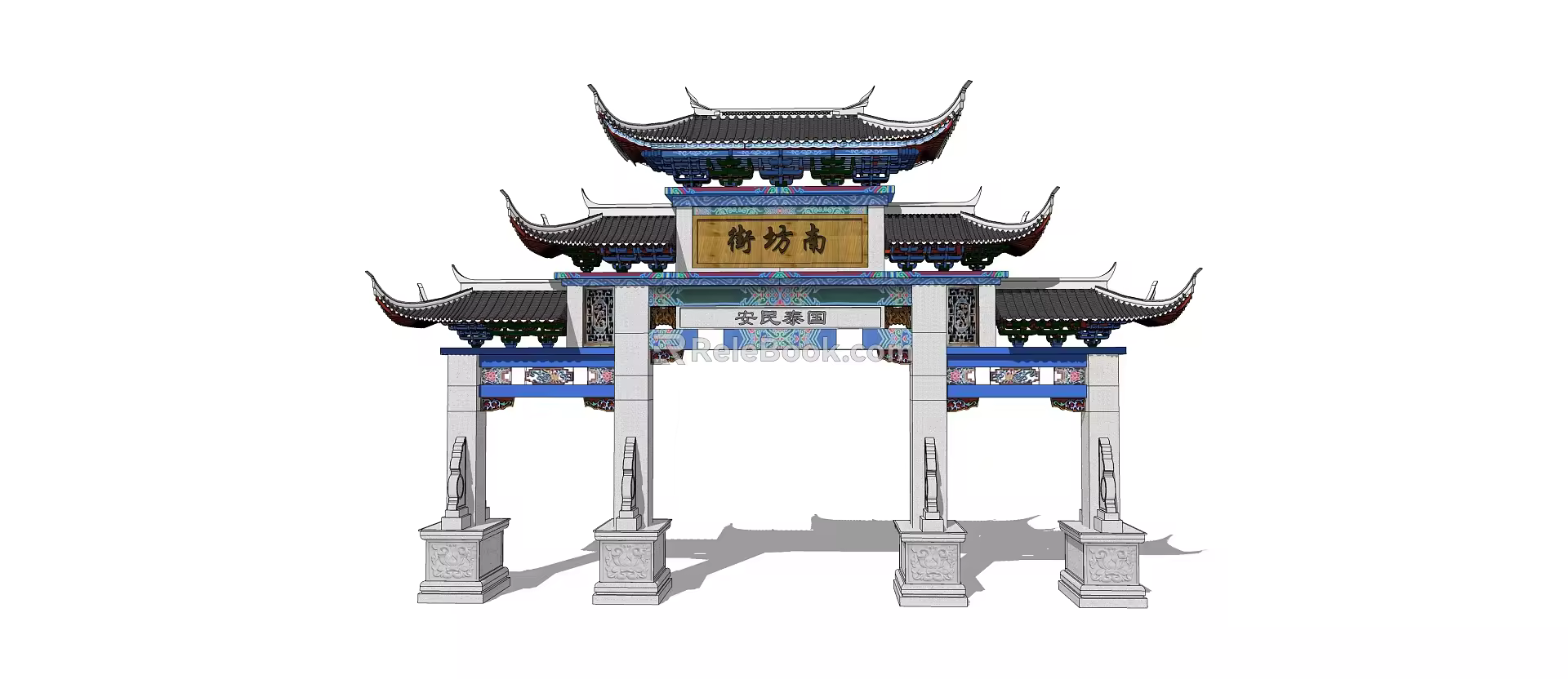 Ancient building archway Chinese style archway regional characteristic archway 3d model