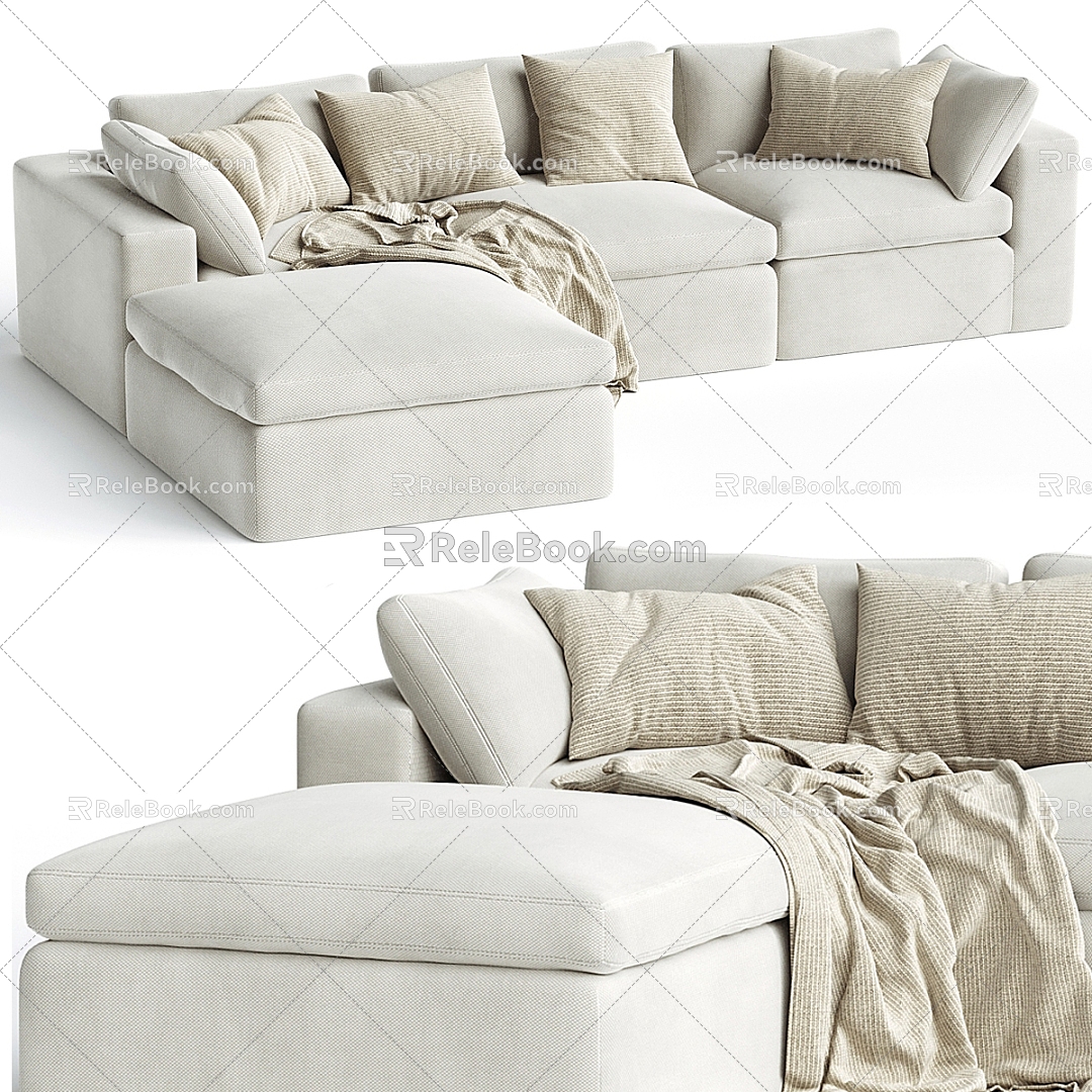 Multi-player sofa sofa corner sofa 3d model