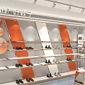 Modern Shoes And Bags Store Interior With Shelves Display Stands And Products