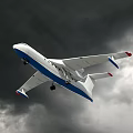 White Passenger Plane With Twin Red Engines Landing Gear And Side View Design
