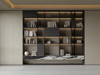 bookcase bookshelf book ornaments 3d model