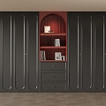 French retro style bookcase 3d model