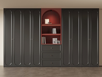 French retro style bookcase 3d model