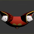 Red Rabbit Ear Mask With Yellow Heart And White Decorations For Fashionable Costume
