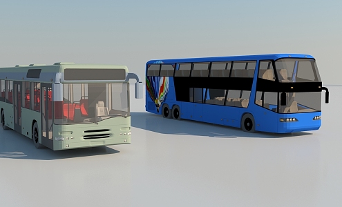 Bus RV Bus Double-decker Bus Large Bus Traffic Shuttle Child Car Vehicle 3d model