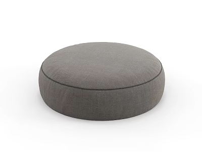 Round Gray Fabric Leisure Chair with Minimalist Design for Home Living Space 3d model