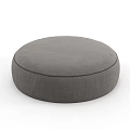 Round Gray Fabric Leisure Chair with Minimalist Design for Home Living Space