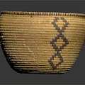 Traditional Handwoven Storage Basket With Natural Fiber And Intricate Woven Pattern
