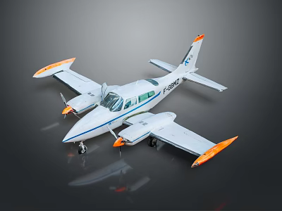 Modern Passenger Aircraft Featuring White Fuselage Blue Stripes And Sleek Wing Structure 3d model