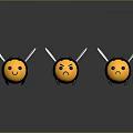 Cartoon Bees With Different Expressions Smiling Angry And Sad Faces Yellow Black Bodies White Wings
