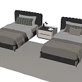 Modern single bedside table 3d model