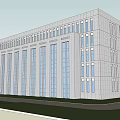 Modern White Hotel Building With Large Glass Windows And Symmetrical Facade