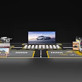 Luxury Car Exhibition Booth With Large Screen Display And Interactive Stands 3d model