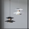 Modern Black And White Layered Pendant Lights For Interior Hanging Design 3d model