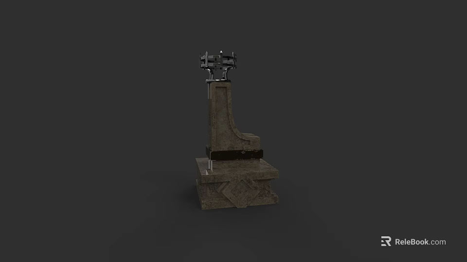 Classical Stone Fireplace Design With Carved Pedestal Base And Traditional Details 3d model 