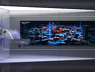 Exhibition hall exhibition shows smart city big data platform mechanical arm splicing screen multimedia interactive exhibition items 3d model