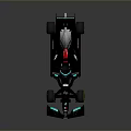 Black And Teal Formula 1 Racing Car With Aerodynamic Design And Sponsor Logos