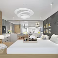 Modern Apartment Interior Design With Open Living Space Sofa Dining Table And Decor
