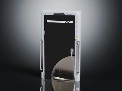 Modern Storage Cabinet with Silver Frame Black Panel Curved Base and Modern Design 3d model
