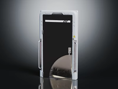 Modern Storage Cabinet with Silver Frame Black Panel Curved Base and Modern Design 3d model