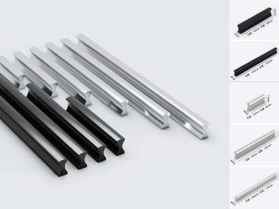 Handhandle aluminum handle 3d model