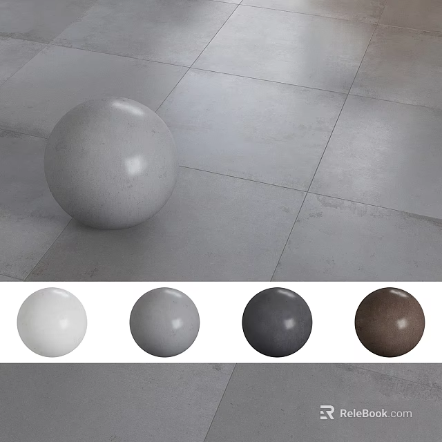 Spherical Components in Multiple Colors Displayed on Gray Tile Floor 3d model 