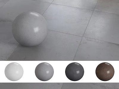 Spherical Components in Multiple Colors Displayed on Gray Tile Floor 3d model