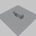 Silver Gray Caravan Parked on Green Grass with Open Door Windows and M Logo