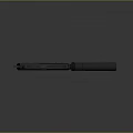 Modern Black Tactical Pistol with Suppressor Attachment and Sleek Design 3d model