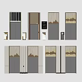 Different Styles Of Modern Elevator Doors With Wave Patterns And Metallic Finish