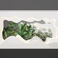 Natural Themed Window Display With Green Plants And Pear Elements For Sweet Aroma