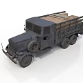 Vintage Gray Truck With Open Cargo Bed And Wooden Planks Design
