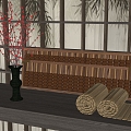 New Chinese-style abacus abacus vase ornaments combination 3d model