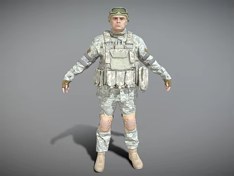 Modern Man American Soldier 3d model