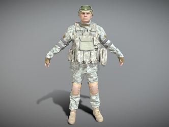 Modern Man American Soldier 3d model