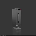 Stainless Steel Upright Kitchen Appliance With Glass Door And Multiple Shelves